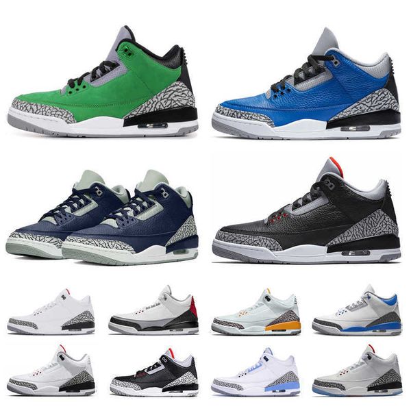 

with box 3s basketball shoes men tinker oregon ducks fire red varsity royal midnight navy white black cement sneaker trainer for man