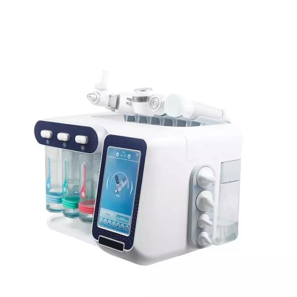 

7 in 1 multfunctional oxygen jet hydra machine aquafacial high frequency cold hammer rf skin rejuvenation oxygen spray gun equipment, Black;white