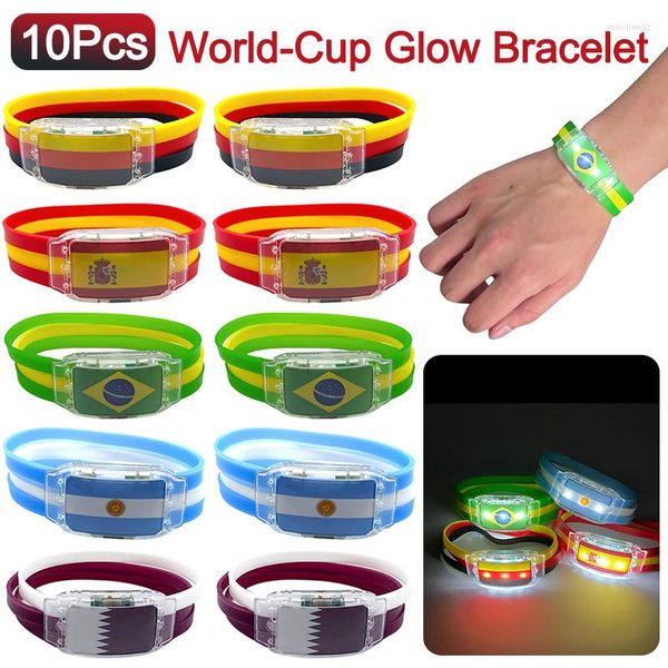 

bangle 2022 10x cheering bracelet luminous flag led silicone fan glow watch lightup cheer suppiles sjb, Black
