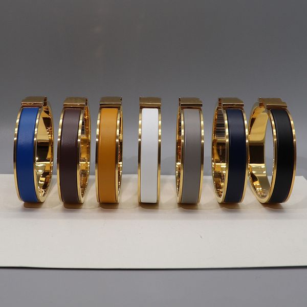 

enamel gold samurai bangle men's women's gold letter buckle titanium designer bracelet 17# 19# 21# with velvet bag, Black