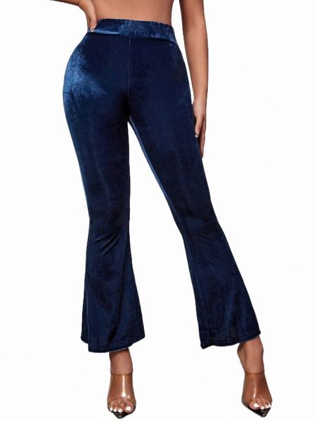 

women's pants & capris petite high waist velvet flare leg pants 37oh#, Black;white