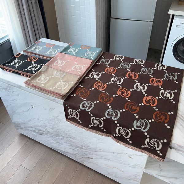 

2022 new scarf designer scarves men women luxury classic letter shawls 6 color optional wool pashmina with logo box, Blue;gray