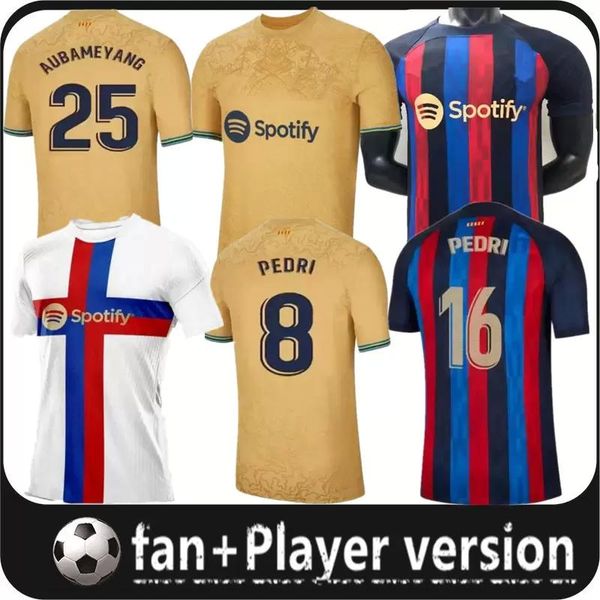 

soccer jerseys 22 23 home pedri soccer jersey adama gavi camiseta de futbol r. araujo 2022 2023 barcelona fc ansu fati customize dest footba, Black;yellow