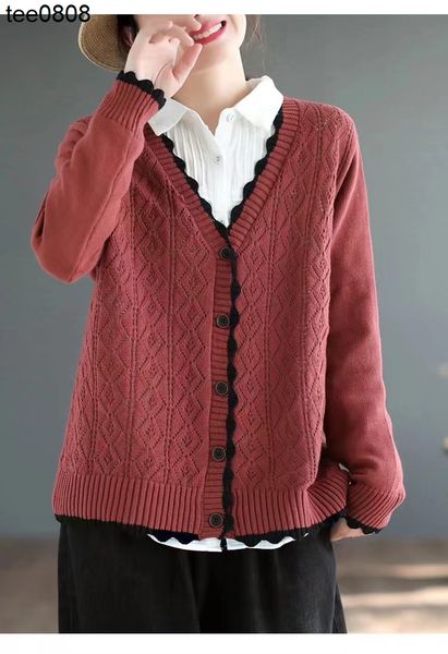 

american jacket knitted cardigan women's sweater long sleeve coat thin style new summer 2022 thin style, Black;brown
