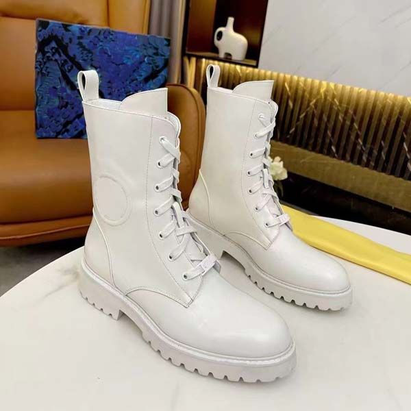 

new luxury designer women boots genuine leather thick bottom classic old flower martin boot platform middle heel autumn and winter shoes siz, Black