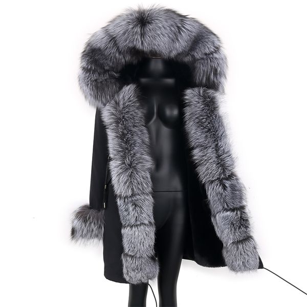

women's down parkas women's jacket natural real fur jacket hooded black woman parkas winter warm coat parkas 220909