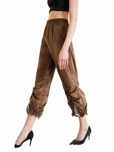 

women's pants & capris x anissa benazza high waist velvet stacked pants q8lg#, Black;white