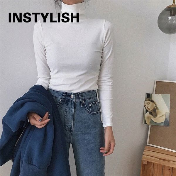 

women's sweaters autumn long sleeve turtleneck slim knitted bottoming t shirt korean fashion sweater harajuku pullover women clothing, White;black
