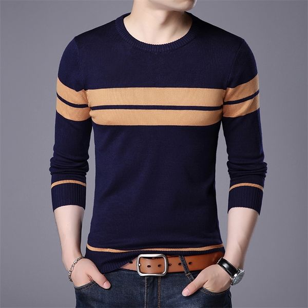 

men s sweaters casual pullover o collar autumn round neck patchwork quality knitted brand male 220908, White;black