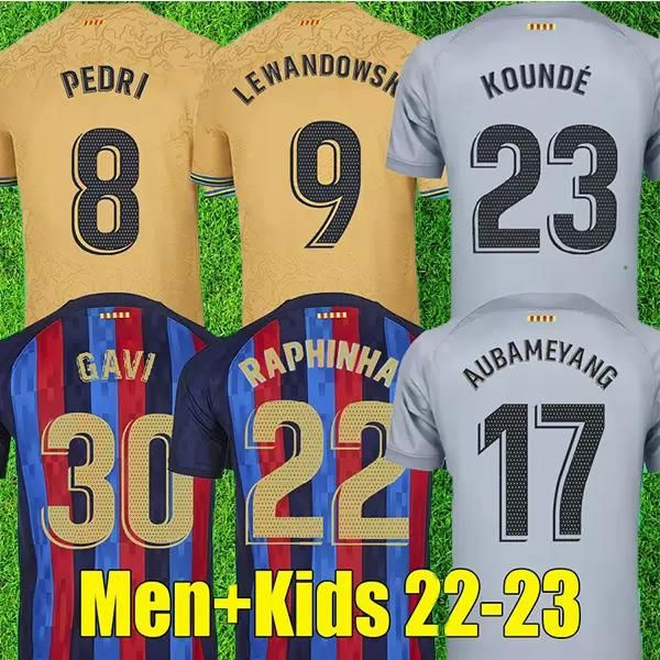 

soccer jerseys camisetas football lewandowski pedri adama soccer jersey 22 23 raphinha barcelona dest, Black;yellow