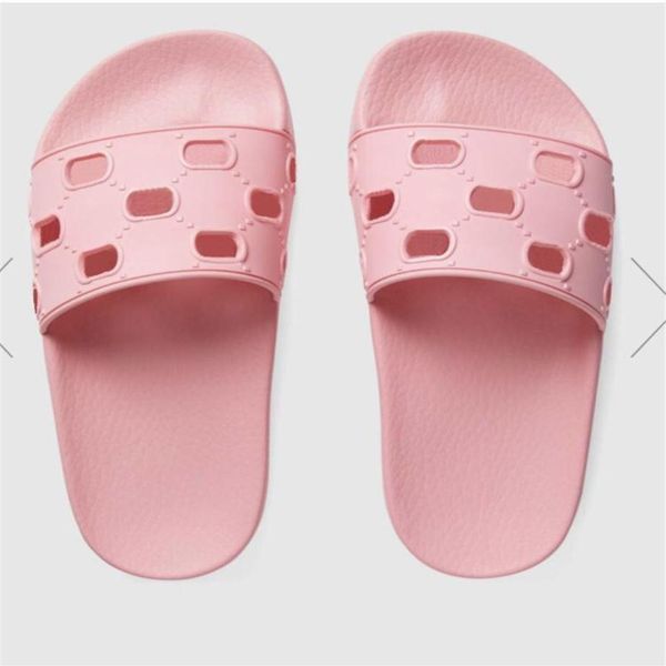 

with box men women fashion slippers luxury slides summer flat slipper trendy leather rubber sandal mens beach slide us 5-12303z, Black