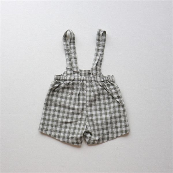 

overalls summer children plaid overalls cotton boys suspender shorts baby fashion clothes kids casual strap trousers girls short pants 22090, Blue
