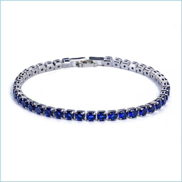

tennis 4mm cubic zirconia tennis bracelets iced out chain crystal wedding bracelet for women men gold sier hip hop jewelry drop deliv dhib3, Golden;silver