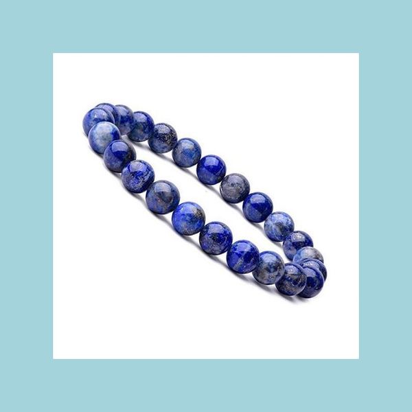 

beaded strands natural 8mm gorgeous lapis lazi healing crystal stretch beaded bracelet for freindship gift handmade jewlerry dhdew, Black