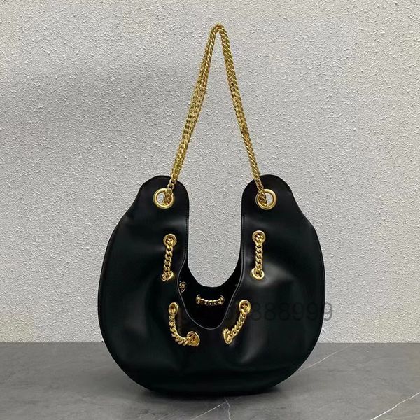 

design retro solid color underarm bag leather material ladies new fashion hardware chain shoulder strap large capacity multifunctional cresc