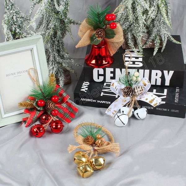 

linen bowknot christmas key chain gift with small bell diy bow craft christmas tree xmas wedding party decor, Silver