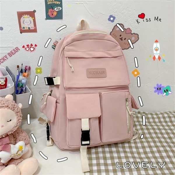 

backpack trendy korean version large-capacity school bag lightweight simple travel teen girls many pockets s 220909