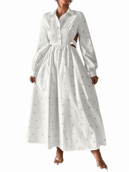 

casual dresses ditsy floral backless half button shirt dress w1qr#, Black;gray