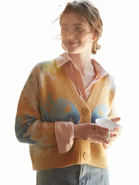 

women's sweaters knit mix colorblock drop shoulder cardigan b1hz#, White;black