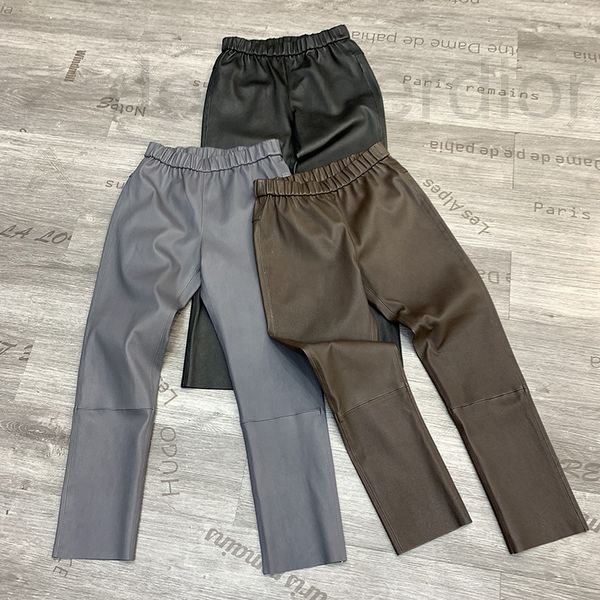 

women's jumpsuits & rompers designer european autumn and winter 2022 new leather pants women's elastic waist leggings slim nine po, Black;white