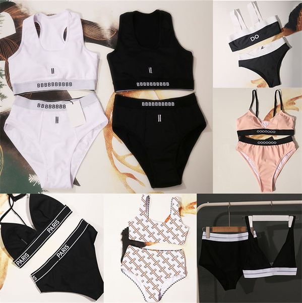

designer swimwear bikini womens bikini designer swimwear sports bra briefs underwear fashion vacation swimsuits for female, Black