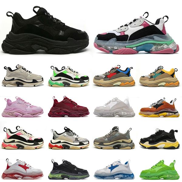 

triple casual shoes s men women designer casual shoes platform sneakers black white dark grey pink split multi fuchsia beige blue taupe mens