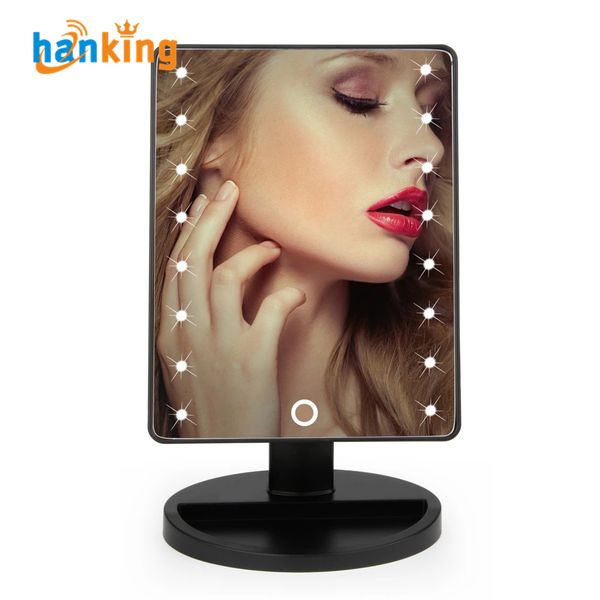 

360 degree rotation touch screen make up mirrors led cosmetic folding portable compact pocket with 16/22 lighting dimmable makeup mirror x06