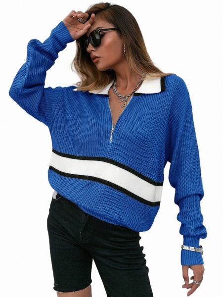 

women's sweaters sollinarry colorblock zipper fly sweater d97b#, White;black