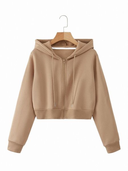 

women's hoodies & sweatshirts drawstring zipper thermal hoodie l5jt#, Black