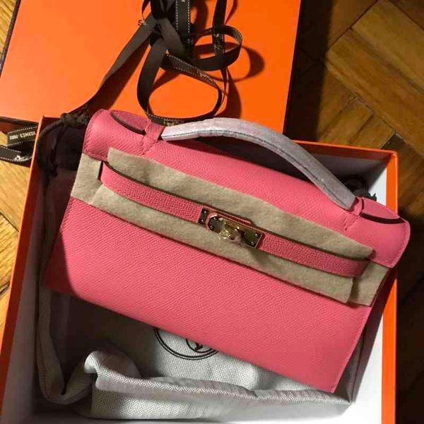 

designer fashion h bag cow leather all hand sewing honey wax line mini kylie epson skin lipstick powder gold button silver buckle