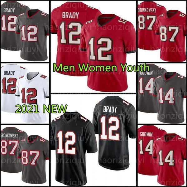 

12 tom brady 87 rob gronkowski mike evans football devin white chris godwin carlton davis''nfl''jerseys breshad perriman, Black;red
