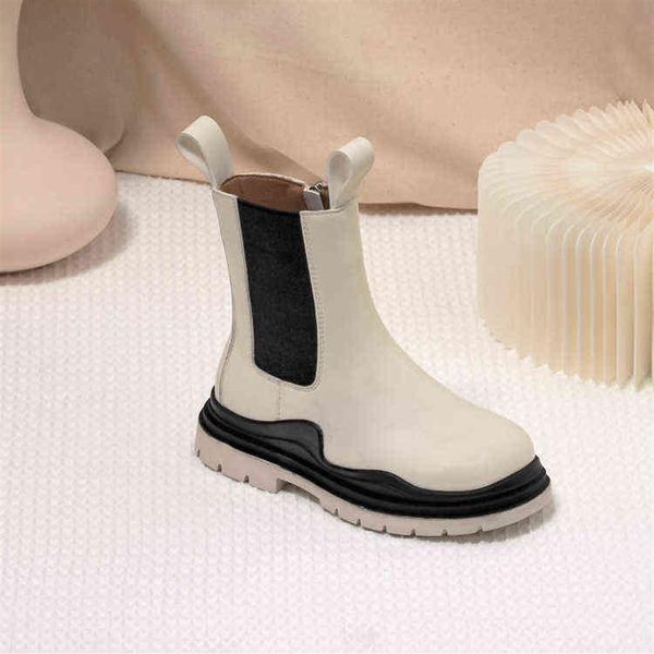 

fashion toddler girl boots autumn winter children chelsea boots casual leather school boy shoes girls snow kids motorcycle boot y11033017, Black;grey