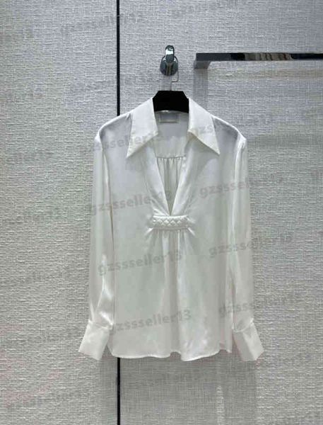 

for womens blouses fashion personalized design blouse shirts v-neck lapel design simple white shirt luxury designer women clothing 0912