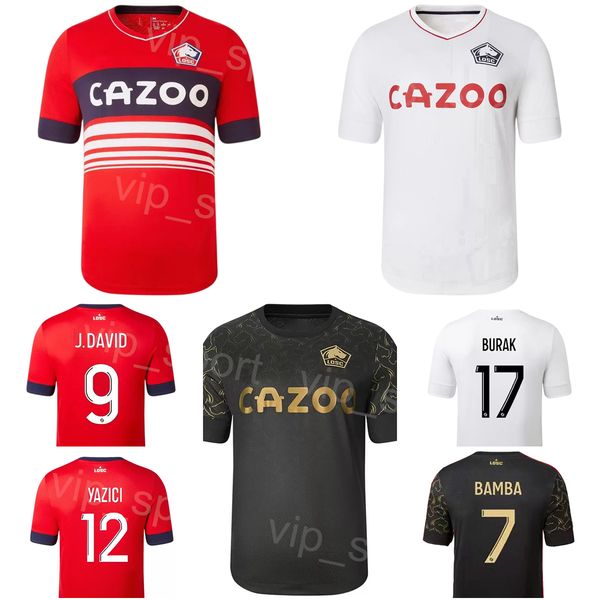 

2022 2023 club lille soccer jersey fc 17 yilmaz 9 david 12 yazici 7 bamba 10 ikone 4 botman 6 fonte 19 lihadji football shirt kits team colo, Black;yellow