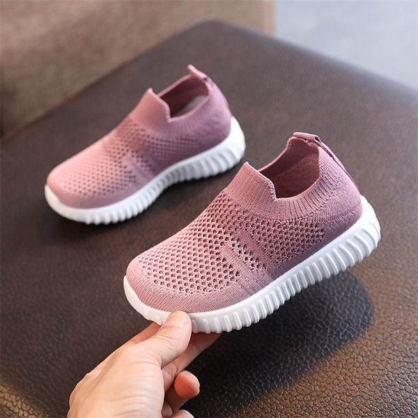 

sneakers kids shoes multicolor knitted toddler baby sneakers casual slip on sneakers children shoes kid girls boys sports shoes 220909, Black;red