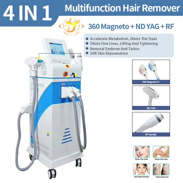 

ipl machine 4 in 1 nd yag 360 magneto hr rf painless hair removal skin rejuvenation device ance ipl care