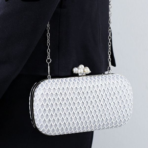 

evening bags white designer luxury clutch purse handbags for women wedding party dress pearl small shoulder 220908