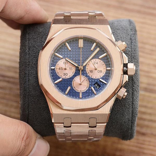 

aaa classic mens watches quartz movement watch 42mm fashion business wristwatch montre de luxe gifts for men rose gold, Slivery;brown