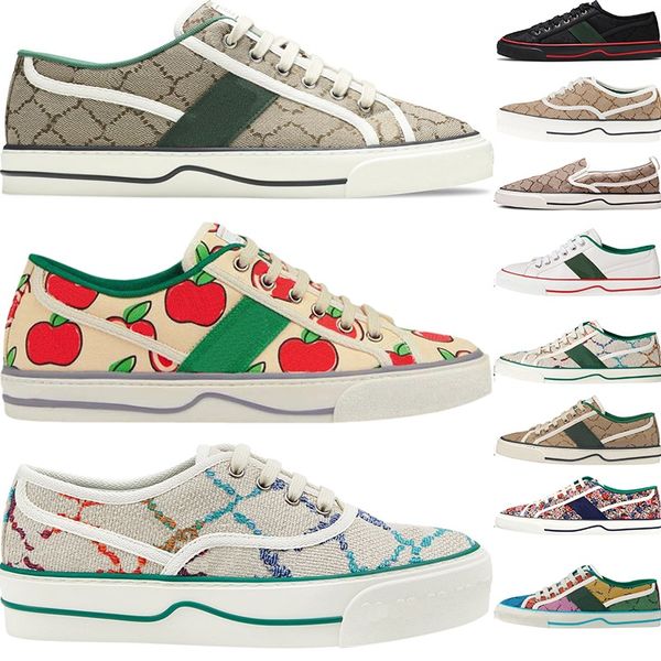 

tennis 1977 casual shoes for mens womens fashion luxurys designer sneaker low canvas denim lace up slip on trainers plate-forme beige ebony, Black