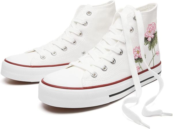 

white lotus high-canvas sports classic canvas walking sneakers