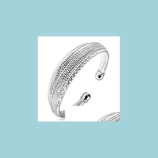 

bangle 6pcs special shine 925 sterling sier open adjustable bangles russia australia usa bracelets jewelry drop delivery 2021 dhseller dhdxo, Black