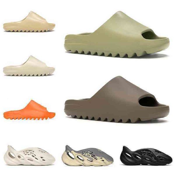 

slipper slides yeesys kanyes 2022 men women foam runners ararat bone desert sand earth brown resin moon gray mens slide outdoor beach, Black