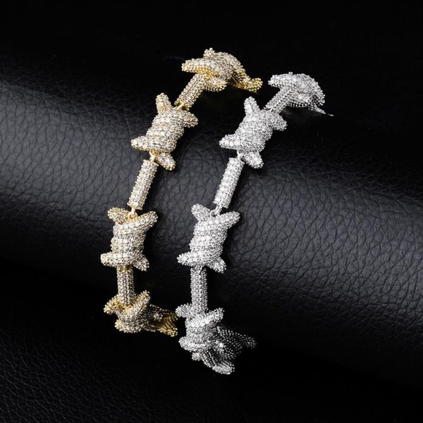 

luxury designer jewelry mens bracelets diamond charm bracelet hip hop bling bangle iced out chains hiphop rapper love gold accesso1816, Golden;silver