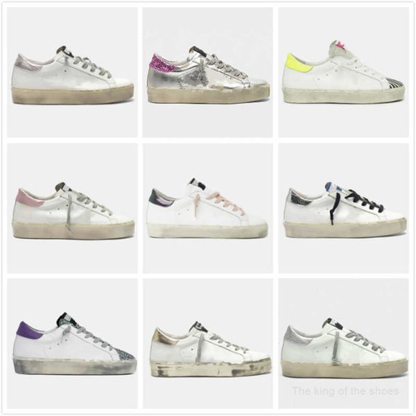 

sneakers shoe casual shoes italy brand golden hi star platform sole classic white do-old dirty designer fashion blue glitter women man