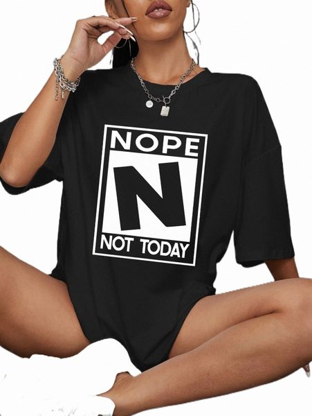 

women's t-shirt letter graphic drop shoulder oversized tee d6ta#, White