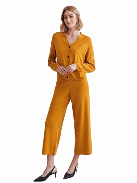 

women's sweaters motf premium wool blend cardigan & knit pants m5hq#, White;black