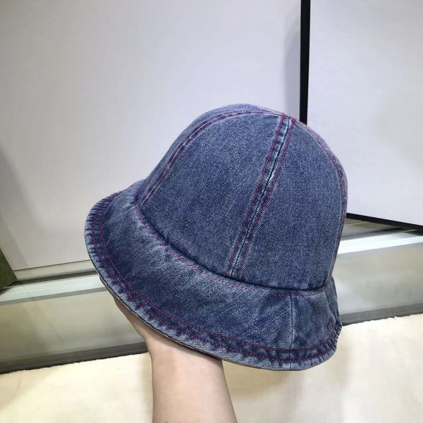 

designer cotton denim bucket hat brim hats cozy women leisure caps outdoor wear fashion accessories, Blue;gray