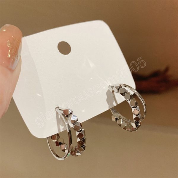 

classic simple circle metal hoop earrings for women fashion korean jewelry temperament girls daily wear earrings, Golden;silver