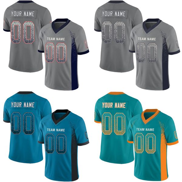 

2022 wholesale custom american football jersey team name/number full sublimate football game practice stretch soft uniform for male/lady/you, Black