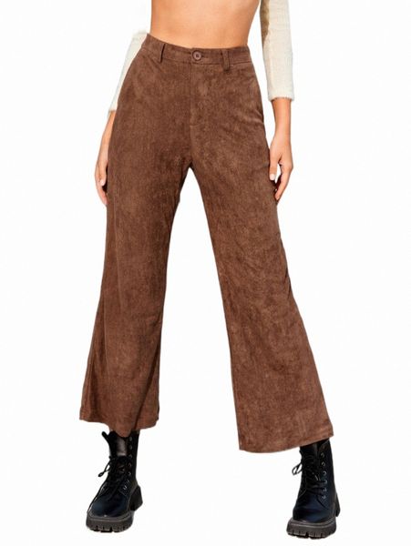 

women's pants & capris high waist flare leg suede pants j8px#, Black;white